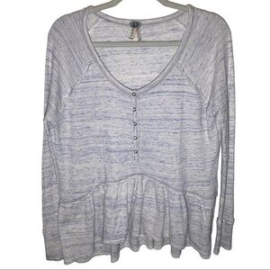 Free People We The Free Coastline Thermal Babydoll Top Peplum‎ Hem